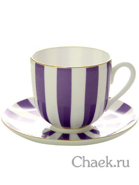 Кофейная чашка с блюдцем форма Ландыш 2 рисунок Да и нет фиолетовый ИФЗ