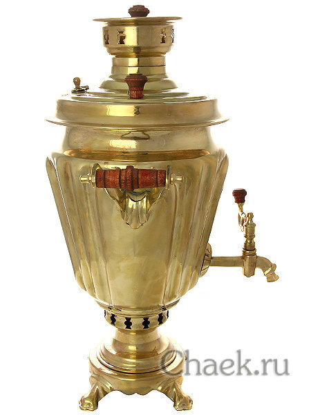 Угольный самовар 7 л желтый конус граненый Угольный самовар 7 л желтый конус граненый