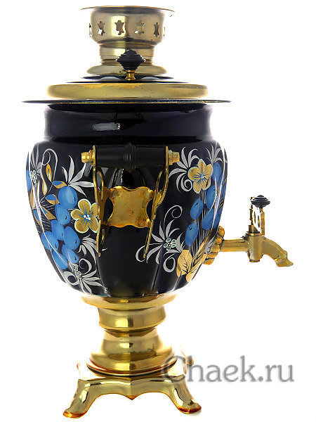 Электрический самовар 3 литра с художественной росписью "Рябина зимняя", арт. 155674