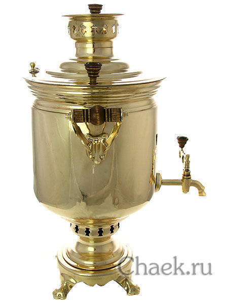 Угольный самовар 7 л желтый цилиндр