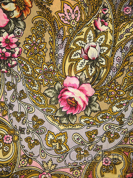 Шерстяной Павлопосадский платок "Крым", 146*146 см, арт. 1542-7