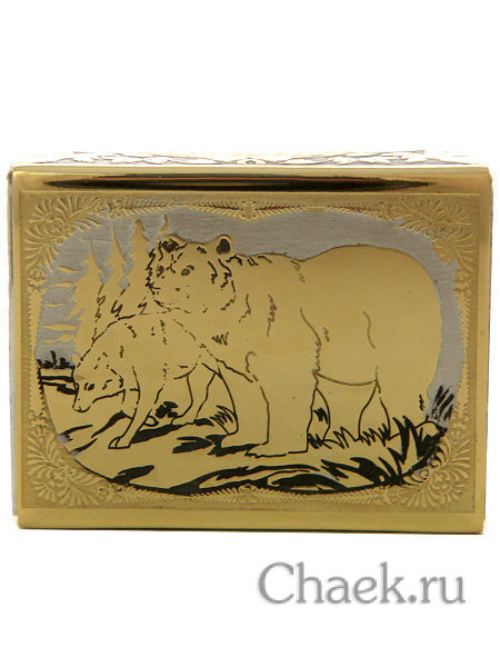 Футляр для спичек "Волк и медведь" Златоуст