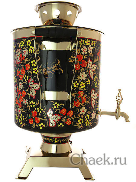 Самовар электрический 25 литров с художественной росписью "Хохлома" с автоматическим отключением при закипании, арт. 124547а