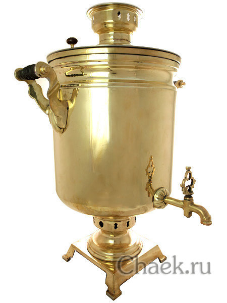 Угольный самовар 40 литров желтый цилиндр произведен в 50-х годах XX века, арт. 445457