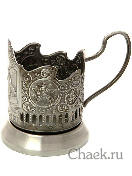 Никелированный Кольчугинский подстаканник "Комбат"