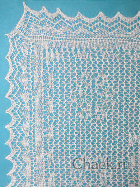 Пуховый оренбургский платок белый (паутинка), арт. А110-01