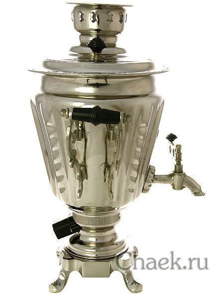 Самовар электрический 3 литра никелированный "Конус" с терморегулятором, арт. 110332