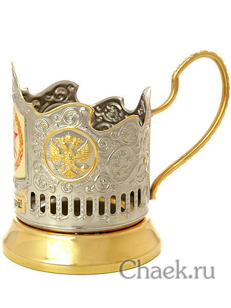 Подстаканник с позолотой с термопечатью "С Победой! Звезда" Кольчугино