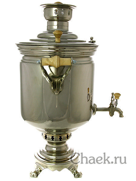 Угольный самовар 7 л цилиндр никелированный Тула