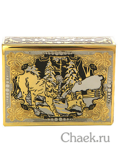 Футляр для спичек "Рысь и щенок" Златоуст