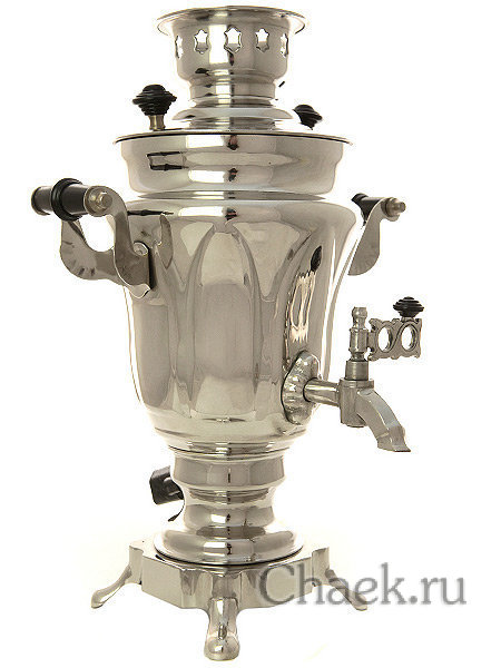 Тульский электрический самовар 1,5 литра никелированный тюльпан, арт.130208