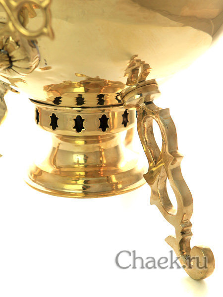 Угольный самовар 5 литров желтый шар на ножках