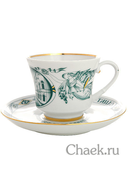 Чайная пара форма Банкетная рисунок Улица зодчего Росси Императорский фарфоровый завод