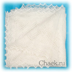 Пуховый оренбургский платок экрю, арт. П5-130-02
