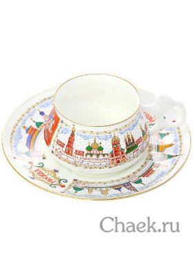 Чайная пара форма Билибина рисунок Москва златоглавая Императорский фарфоровый завод