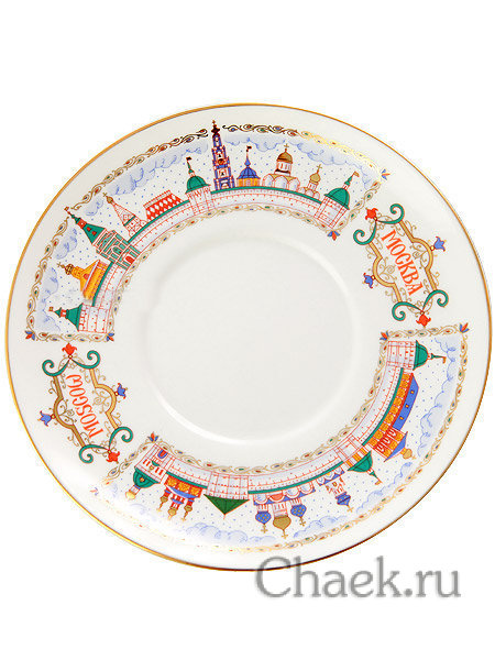 Чайная пара форма Билибина рисунок Москва златоглавая Императорский фарфоровый завод