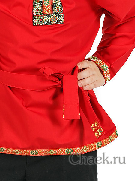 Детская косоворотка для мальчика хлопковая красная на возраст 1-6 лет