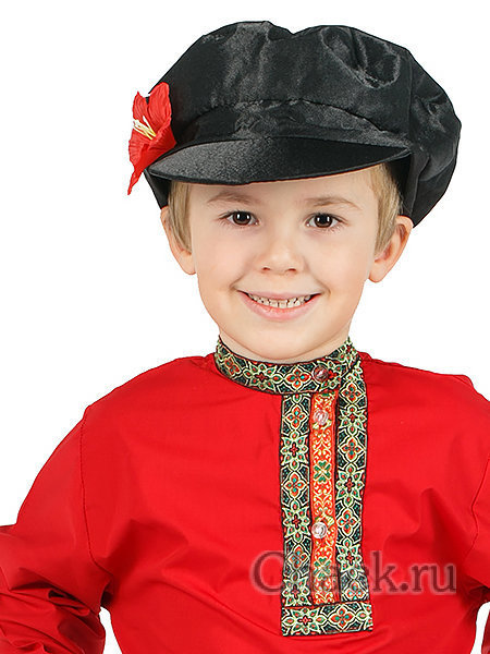 Детская косоворотка для мальчика хлопковая красная на возраст 1-6 лет