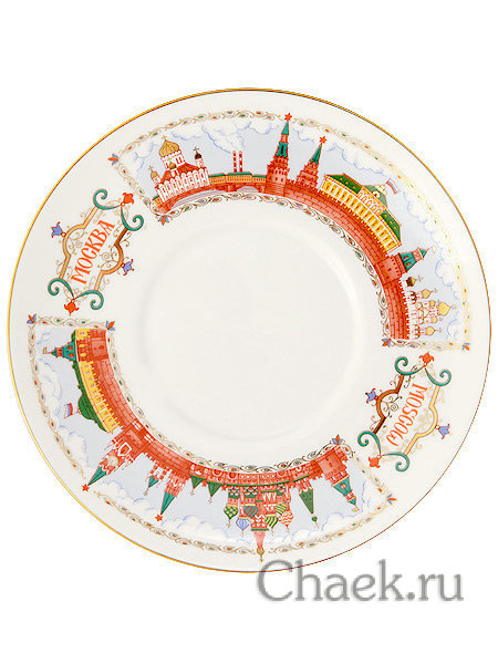 Чайная пара форма Билибина рисунок Московский кремль Императорский фарфоровый завод