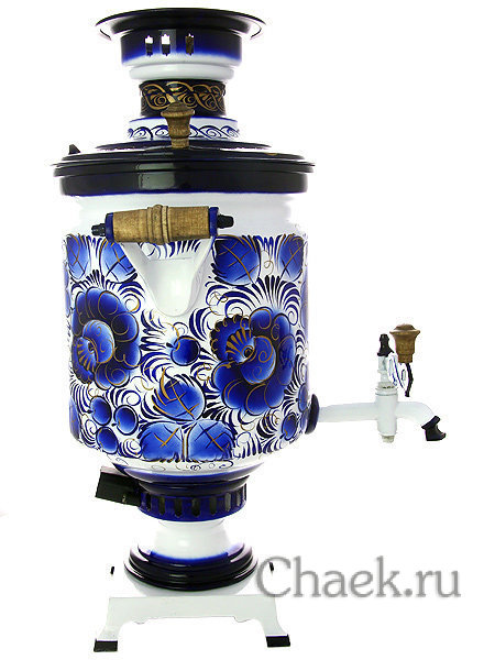 Самовар электрический 10 литров "Гжельские кружева" арт.121009