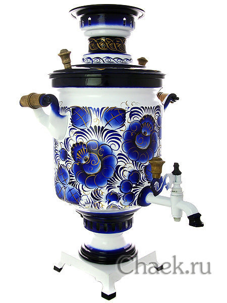 Самовар электрический 10 литров "Гжельские кружева" арт.121009