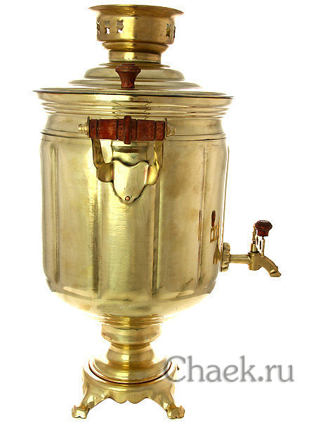 Электрический самовар 10 литров желтый "цилиндр" с гранями, арт. 153022