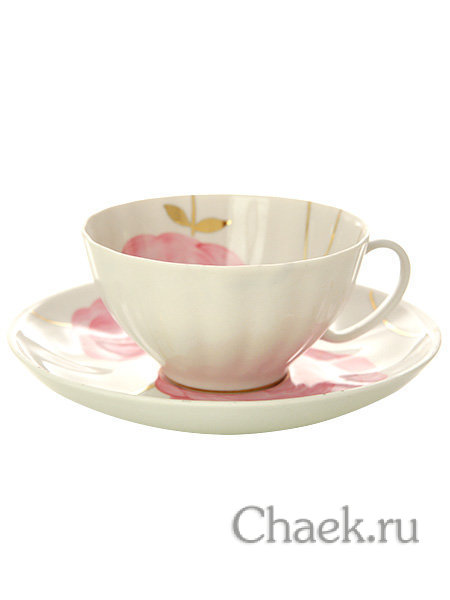 Дулевский чайный сервиз форма "Белый Лебедь" рисунок "Весенний" 6/15