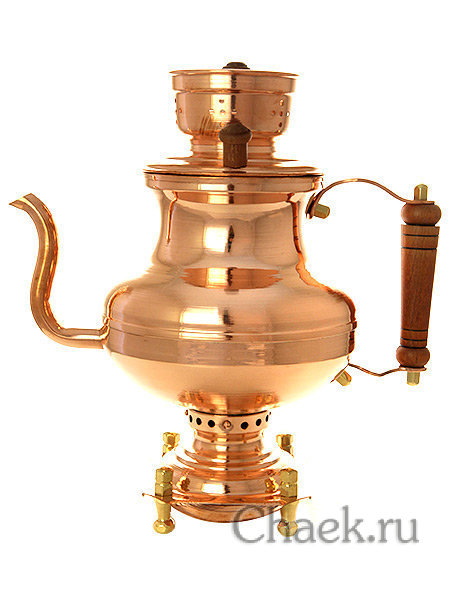 Угольный самовар-чайник 2 литра медный в наборе Угольный самовар-чайник 2 литра медный в наборе