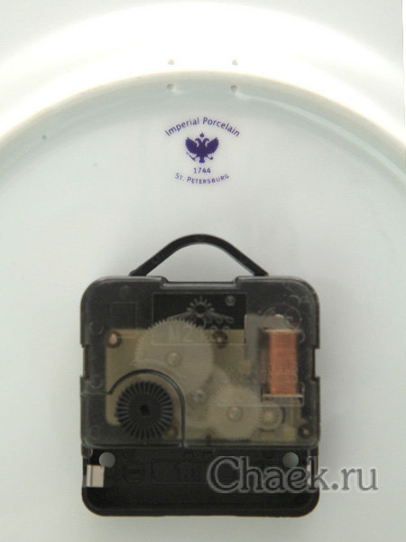 Часы декоративные форма Европейская-2 рисунок Кобальтовая сетка Императорский фарфоровый завод