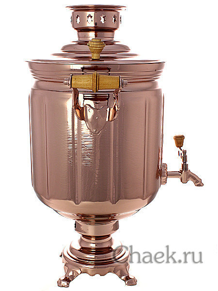 Электрический самовар 10 литров с медным покрытием "цилиндр" с автоматическим отключением при закипании, арт. 190210к