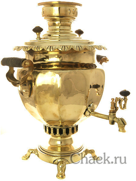 Угольный самовар 6 литров латунная ваза с гранями фабрика Б.Г.Тейле с сыновьями, арт. 480551