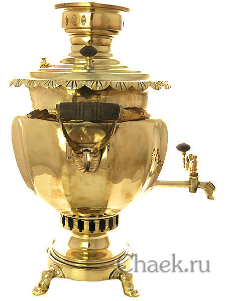 Угольный самовар 6 литров латунная ваза с гранями фабрика Б.Г.Тейле с сыновьями, арт. 480551