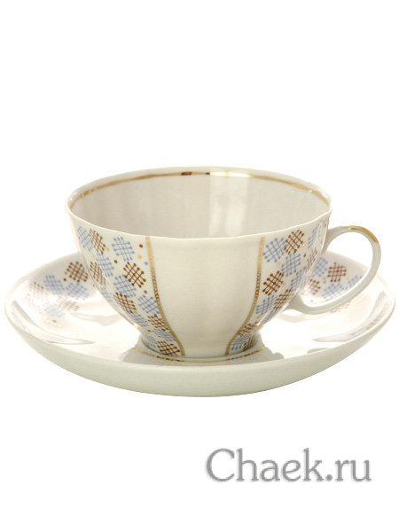 Дулевский чайный сервиз форма "Белый Лебедь" рисунок "Конфетти" 6/21