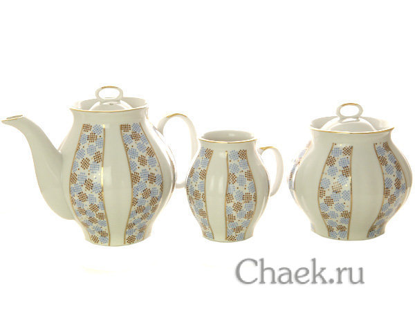 Дулевский чайный сервиз форма "Белый Лебедь" рисунок "Конфетти" 6/21