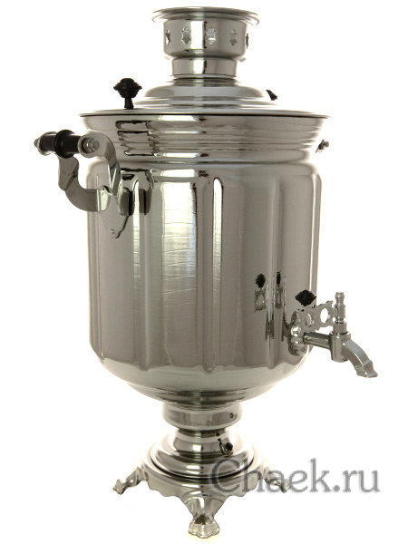 Электрический самовар 10 литров с никелированным покрытием "цилиндр" с автоматическим отключением при закипании, арт. 121040к