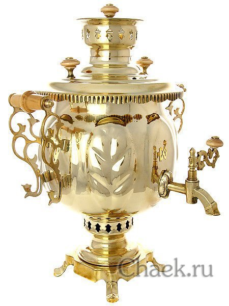 Комбинированный самовар 4,5 л латунный шар завод Штамп