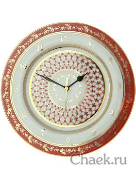 Часы декоративные форма Европейская-2 рисунок Сетка-блюз Императорский фарфоровый завод