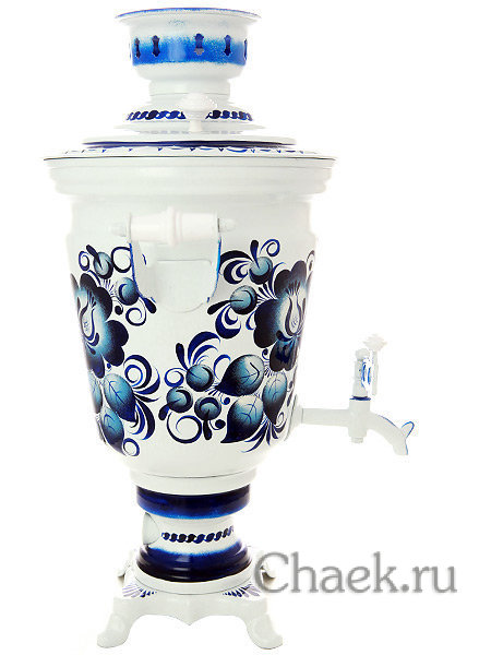 Самовар электрический 4 литра с художественной росписью "Гжель", арт. 140639