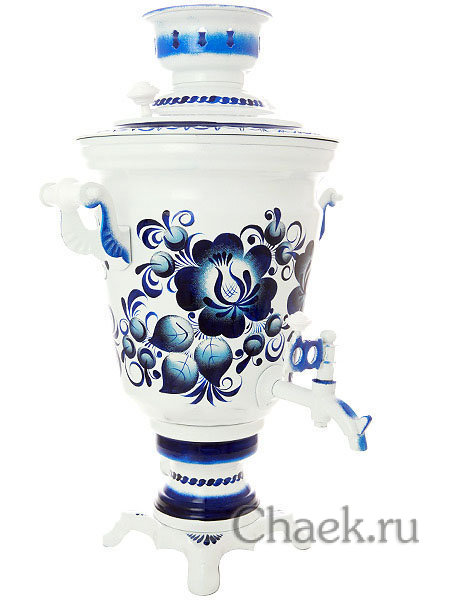 Самовар электрический 4 литра с художественной росписью "Гжель", арт. 140639