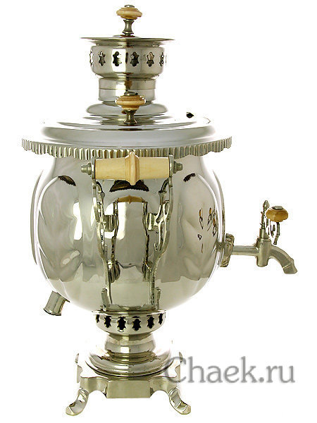 Комбинированный самовар 4,5 л никелированный шар