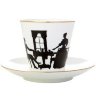 Кофейная пара форма Черный кофе рисунок Вдвоем серия Силуэты Императорский фарфоровый завод