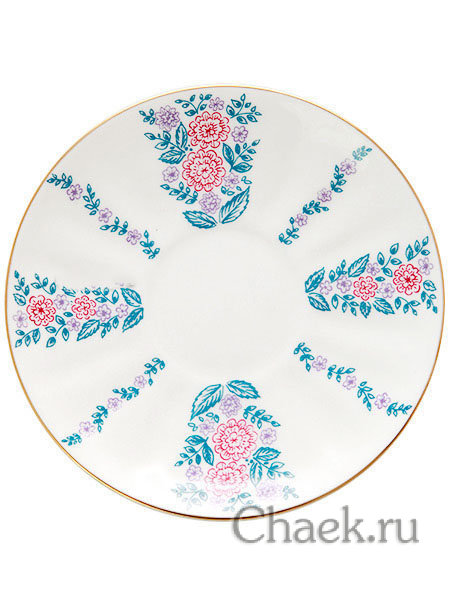 Чайная пара форма Гвоздика рисунок Маргаритки Императорский фарфоровый завод