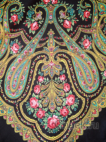 Шерстяной Павлопосадский платок "Рождественский", 89*89 см, арт. 766-18