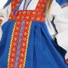 Детский сарафан с блузкой "Дуняша" синий хлопок 7-12 лет