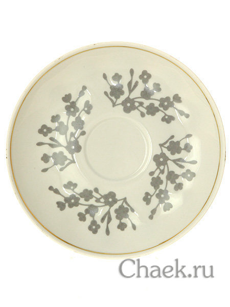 Дулевский чайный сервиз форма "Тюльпан" рисунок "Голубая герань" 6/15