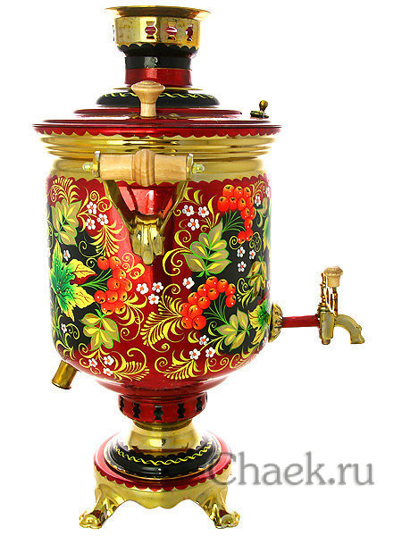 Электрический самовар 10 литров с художественной росписью "Рябиновая фантазия", арт. 121021