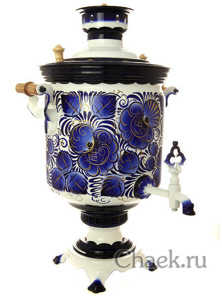 Электрический самовар 7 литров с художественной росписью "Гжель", арт. 190015