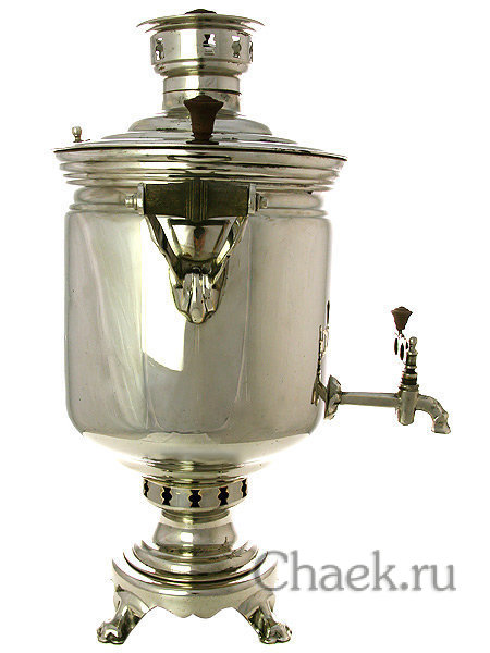 Угольный самовар 7 литров цилиндр никелированный советский, арт. 421374