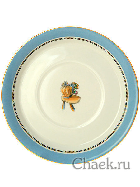 Чайная пара форма Гербовая рисунок Modes de Paris 1823 Императорский фарфоровый завод Чайная пара форма Гербовая рисунок Modes de Paris 1823 Императорский фарфоровый завод