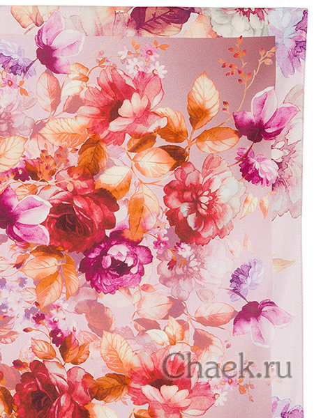 Павлопосадский платок из хлопка 10343-3, 75х75 см